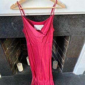 Anthropologie raspberry slip dress